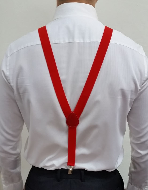 Suspenders in Chilli Red